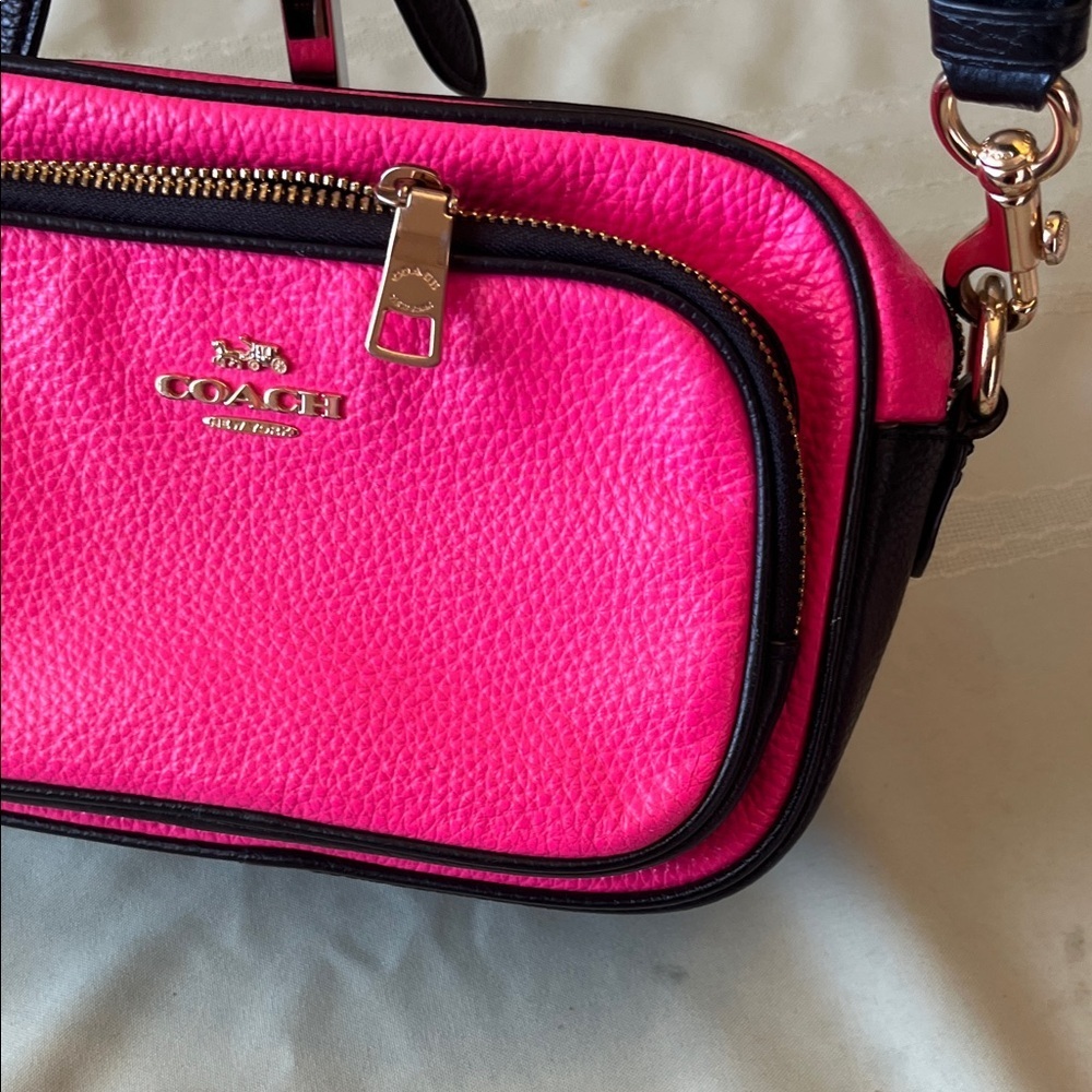 Coach Fuchsia and Black Crossbody Bag - Picture 11 of 13